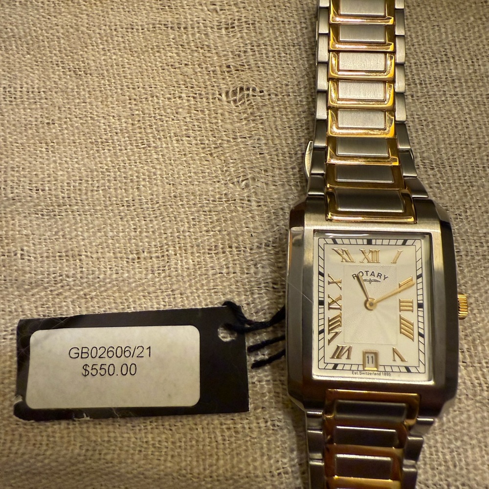 Rotary Watches Two-Tone Silver and Gold Men's Watch